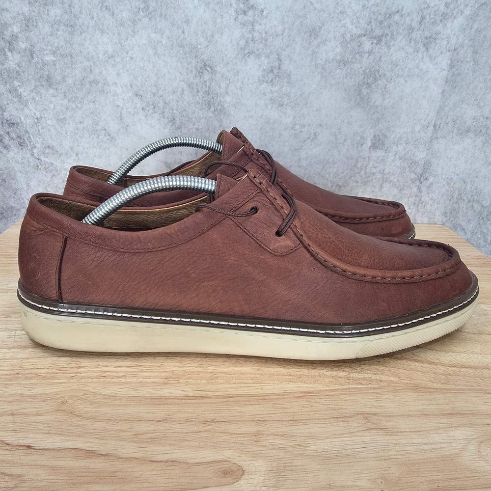 Johnston & Murphy McGuffey Plain Toe Shoes Men's 11 M Brown Leather Casual Sneak